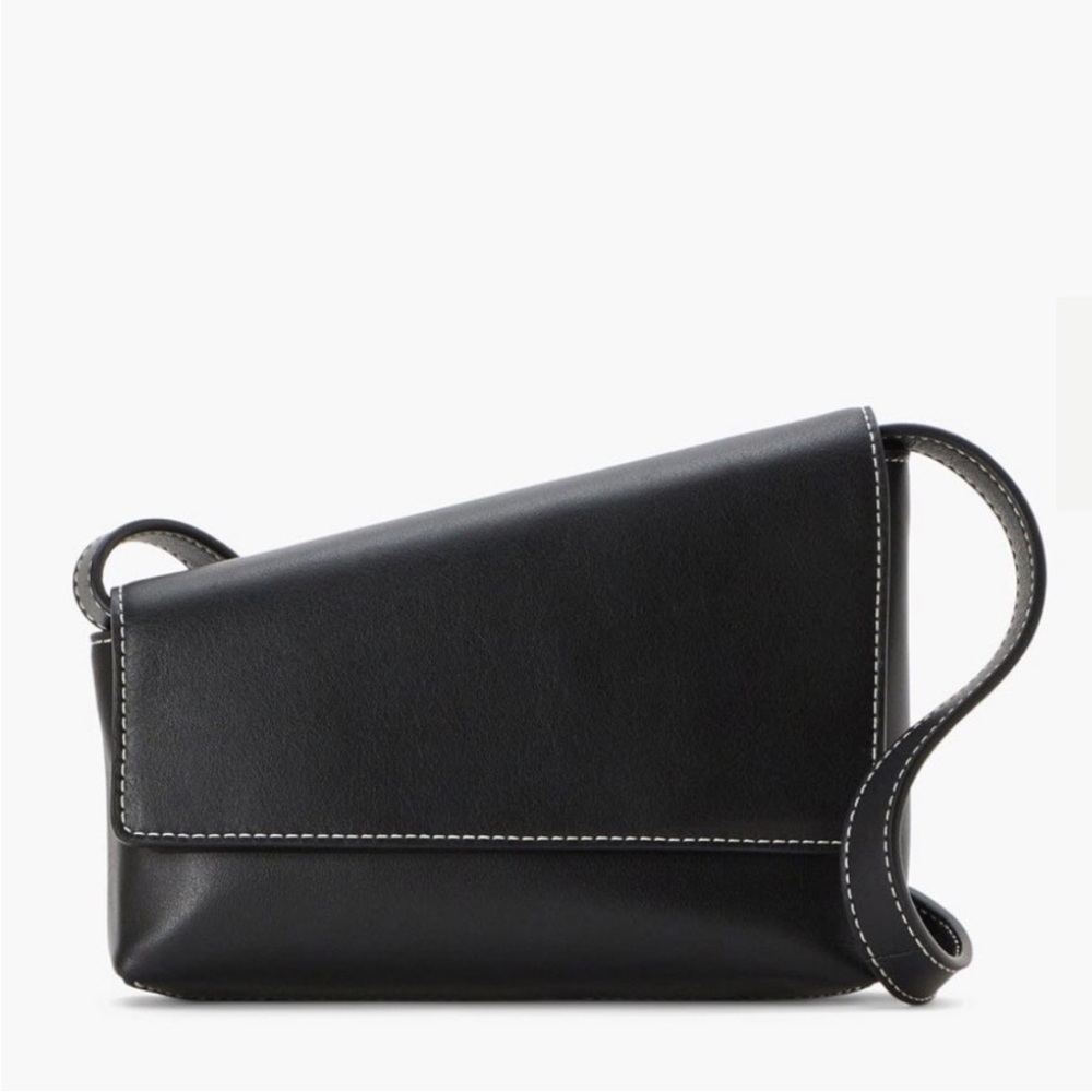 Staud Acute Black Leather Crossbody Bag